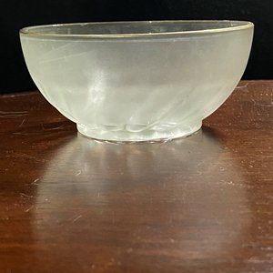 5" Frosted Glass bowl with gold rim